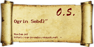Ogrin Sebő névjegykártya
